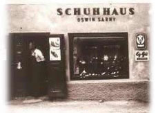 Das Schuhhaus Oswin Sarny in Lavamünd, historische Aufnahme